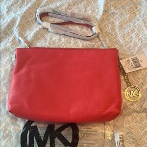 New Michael Kors TZ Messenger WaterMelon orange shoulder bag